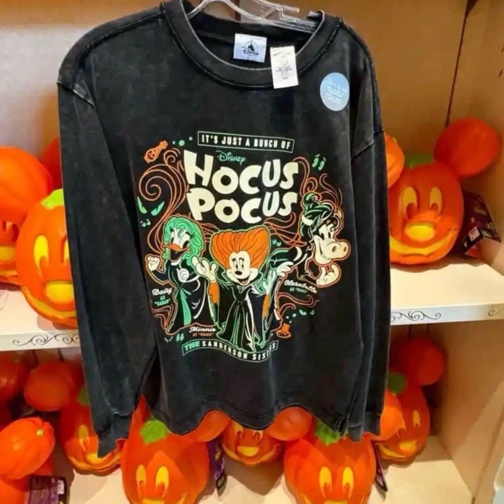 Disney Hocus Pocus Black Sweatshirt with Colorful Design
